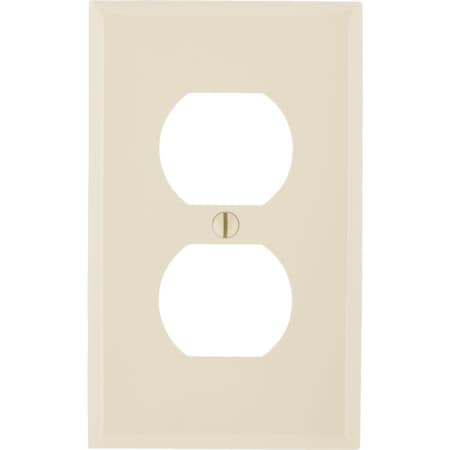 Leviton Commercial Grade 1-Gang Thermoplastic Outlet Wall Plate, Ivory 021-80703-00I